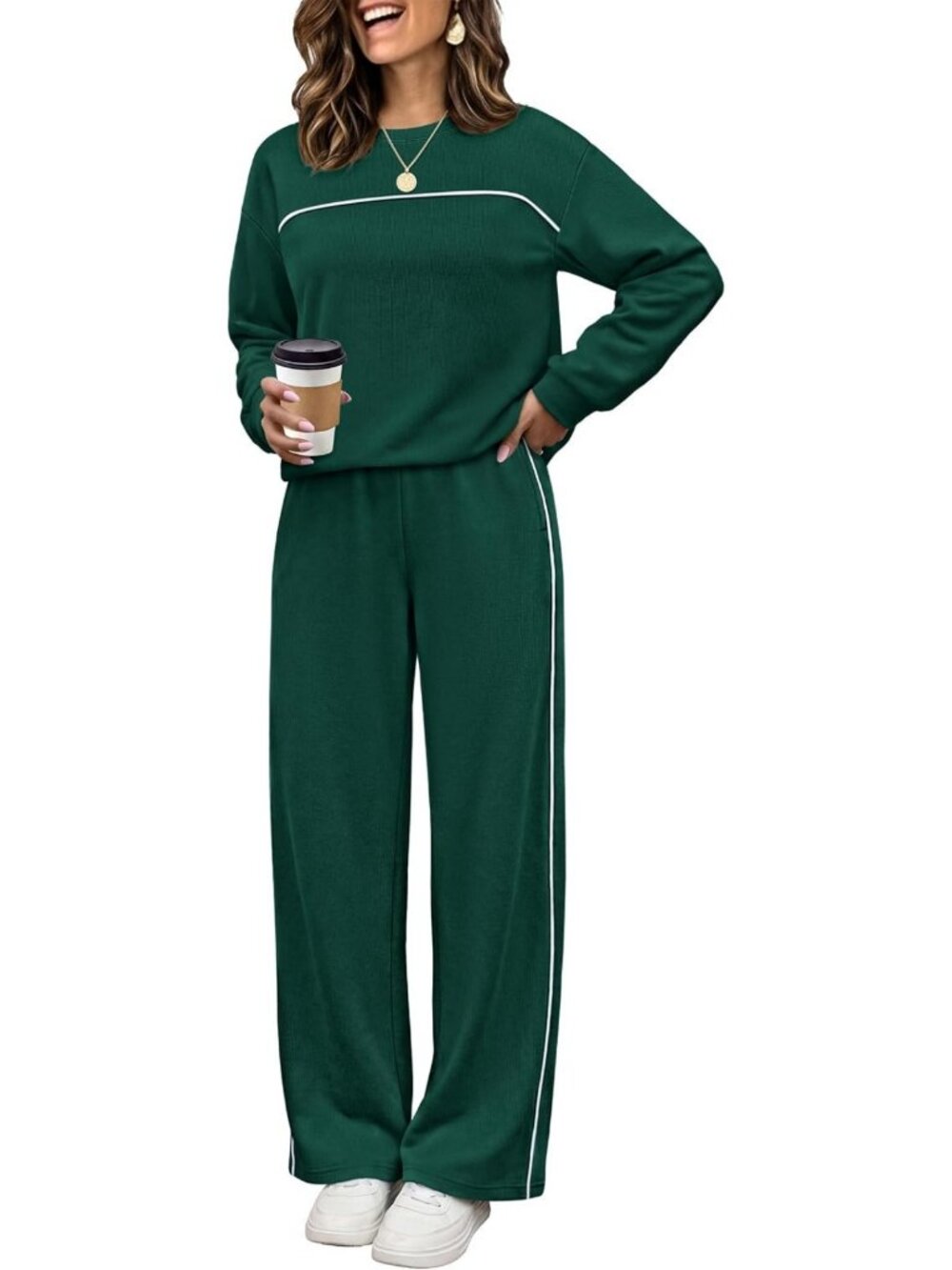 Cozy Two-Piece Lounge Set for Women | Matching Fall Outfit | Comfy Casual Wear